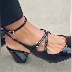 ZARA Faux Patent Leather Mary Jane Heels